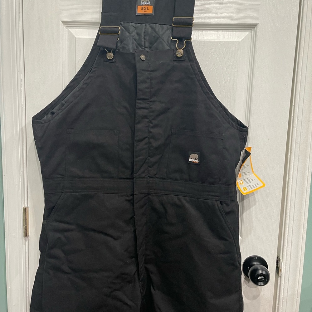 Berne Men's Black Insulated Bib Overalls New With Tag, Size 2 Xl Chest 50- 52.